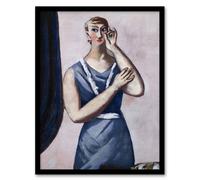 Artery8 Valentine Tessier Portrait Painting Beckmann Framed Wall Art Print in Pink | Size: A4 Artery8 Pink A4