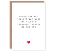Artery8 Valentines Day Greeting Card Adult Rude Saucy Naughty Thoughts For Him or Her