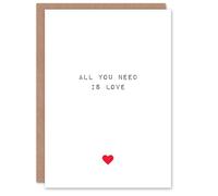 Artery8 Valentines Day Greeting Card All You Need is Love For Him or Her