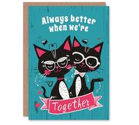 Artery8 Valentines Day Greeting Card Always Better Together Love Cats For Her Wife Partner