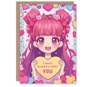 Artery8 Valentines Day Greeting Card Anime Always Love You Cute Manga For Her Wife Partner
