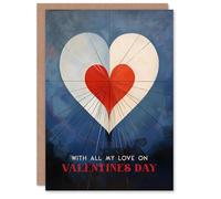 Artery8 Valentines Day Greeting Card Artistic Abstract Grunge Dark For Him Husband Partner