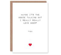 Artery8 Valentines Day Greeting Card Fun Funny Humour Booze Talking Love Beer For Her Wife Partner
