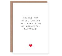 Artery8 Valentines Day Greeting Card Fun Funny Humour Hormental Tantrums For Him Husband Partner