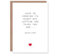 Artery8 Valentines Day Greeting Card Fun Funny Humour Letting You Think Right For Him Husband Partner