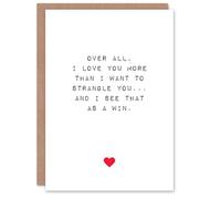 Artery8 Valentines Day Greeting Card Fun Funny Humour Love More Than Strangle For Him or Her
