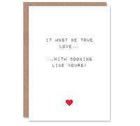 Artery8 Valentines Day Greeting Card Fun Funny Humour Must Be Love Bad Cooking For Her Wife Partner