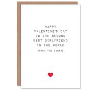 Artery8 Valentines Day Greeting Card Fun Funny Humour Second Best Girlfriend Lesbian For Her Wife Partner