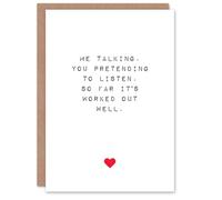 Artery8 Valentines Day Greeting Card Fun Funny Humour Talking Pretend Listen For Him or Her