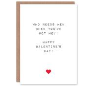 Artery8 Valentines Day Greeting Card Galentine's Who Needs Men For Her