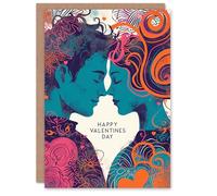 Artery8 Valentines Day Greeting Card Happy Valentines Creative Couple Art For Her Wife Partner