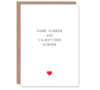 Artery8 Valentines Day Greeting Card Hugs Kisses Wishes For Him or Her