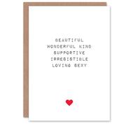Artery8 Valentines Day Greeting Card Lovely Words Wonderful Irresistible For Him or Her