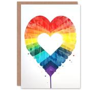 Artery8 Anniversary Card Rainbow Love Heart For Him or Her Artery8 Multicolor