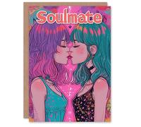 Artery8 Valentines Day Greeting Card Soulmate Gay Lesbian LGBT Pride For Her Wife Partner