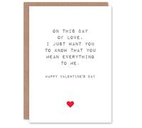 Artery8 Valentines Day Greeting Card You Mean Everything To Me For Him or Her