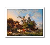 Artery8 Valois Landscape Painting Artwork Framed Wall Art Print 18X24 Inch