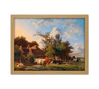 Artery8 Valois Landscape Painting Artwork Framed Wall Art Print 18X24 Inch