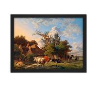 Artery8 Valois Landscape Painting Artwork Framed Wall Art Print 18X24 Inch