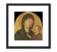 Artery8 Van Badia A Isola Virgin Child 8X8 Inch Square Wooden Framed Wall Art Print Picture with Mount in Black Artery8 Black