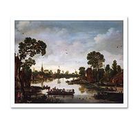 Artery8 Van De Velde Cattle Ferry Boat Landscape Painting Art Print Framed Poster Wall Decor 12x16 inch