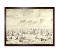Artery8 Van De Velde Sea Battle Of Terheide Ships Painting Art Print Framed Poster Wall Decor 12x16 inch