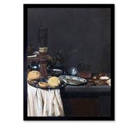 Artery8 Van De Velde Still Life Tall Beer Glass Painting Art Print Framed Poster Wall Decor 12x16 inch