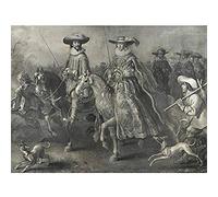 Artery8 Van De Venne Portrait Elector Friedrich V Horse Art Print Canvas Premium Wall Decor Poster Mural