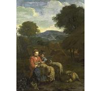 Artery8 Van Der Does Shepherdess Reading Child Sheep Unframed Wall Art Print Poster Home Decor Premium