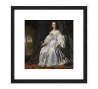 Artery8 Van Der Helst Mary Stuart Princess Of Orange 8X8 Inch Square Wooden Framed Wall Art Print Picture with Mount in Black Artery8 Black