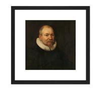 Artery8 Van Der Helst Samuel Van Lansbergen 8X8 Inch Square Wooden Framed Wall Art Print Picture with Mount in Black Artery8 Black