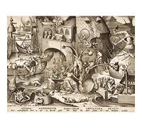 Artery8 Van Der Heyden Breugel Elder Seven Sins Envy Engraving Premium Wall Art Canvas Print 18X24 Inch