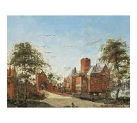 Artery8 Van Der Heyden Loenersloot Castle On The Angstel Premium Wall Art Canvas Print 18X24 Inch