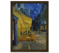 Artery8 Van Gogh Cafe Terrace at Night Place du Forum Painting Artwork Framed Wall Art Print A4 in Brown Artery8 Brown