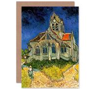 Artery8 Van Gogh Church At Auvers 1890 Old Master Painting Card Artery8 Multicolor