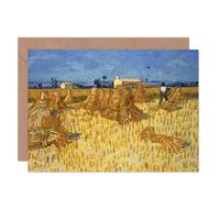 Artery8 Vincent Van Gogh Corn Harvest Provence Painting Fine Art Greeting Card Plus Envelope Blank Inside