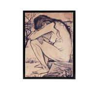 Artery8 Van Gogh Drawing Sorrow Framed Canvas Wall Art Print | Size: W24" x H32" Artery8 Multicolor W24" x H32"