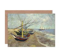 Artery8 Van Gogh Fishing Boats Beach Saintes Maries Coastal Card Artery8 Multicolor
