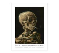 Artery8 Van Gogh Head Of A Skeleton With A Burning Cigarette Living Room Large Wall Art Poster Print Thick Paper 18X24 Inch