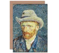 Artery8 Vincent Van Gogh Self Portrait With Grey Felt Hat Fine Art Greeting Card Plus Envelope Blank Inside