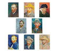 Van Gogh Self Portraits Art Multipack Of 8 Greeting Cards Portrait Collection 8 Assorted Artwork Cards Blank Inside Any Occasion Notecard A6 Size - 10x15 cm