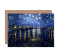 Artery8 Van Gogh Starry Night Rhone River Old Master Painting Card Artery8 Multicolor