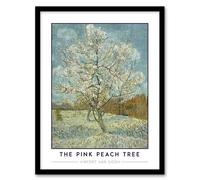 Artery8 Framed Wall Art Van Gogh The Pink Peach Tree Souvenir De Mauve Print - 12X16 Inch