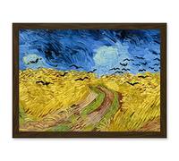 Artery8 Van Gogh Wheatfield With Crows Painting Artwork Framed Wall Art Print A4