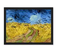 Artery8 Van Gogh Wheatfield With Crows Painting Artwork Framed Wall Art Print A4