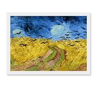 Artery8 Van Gogh Wheatfield With Crows Painting Artwork Framed Wall Art Print A4