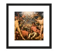 Artery8 Van Haarlem Fall Titans Titanomachia Greek Myth Painting 8X8 Inch Square Wooden Framed Wall Art Print Picture with Mount in Black Artery8 Black