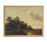 Artery8 Van Haarlem Landscape With A Farm Painting Art Print Framed Poster Wall Decor 12x16 inch