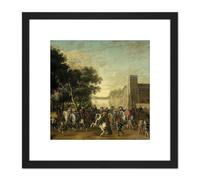 Artery8 Van Hillegaert Princes Maurits Frederick Henry 8X8 Inch Square Wooden Framed Wall Art Print Picture with Mount in Black Artery8 Black