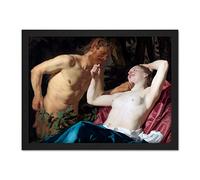 Artery8 Van Honthorst Satyr And Nymph Painting Artwork Framed Wall Art Print 18X24 Inch